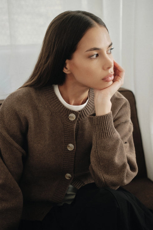 Hayes Crew Neck Button-Down Cardigan