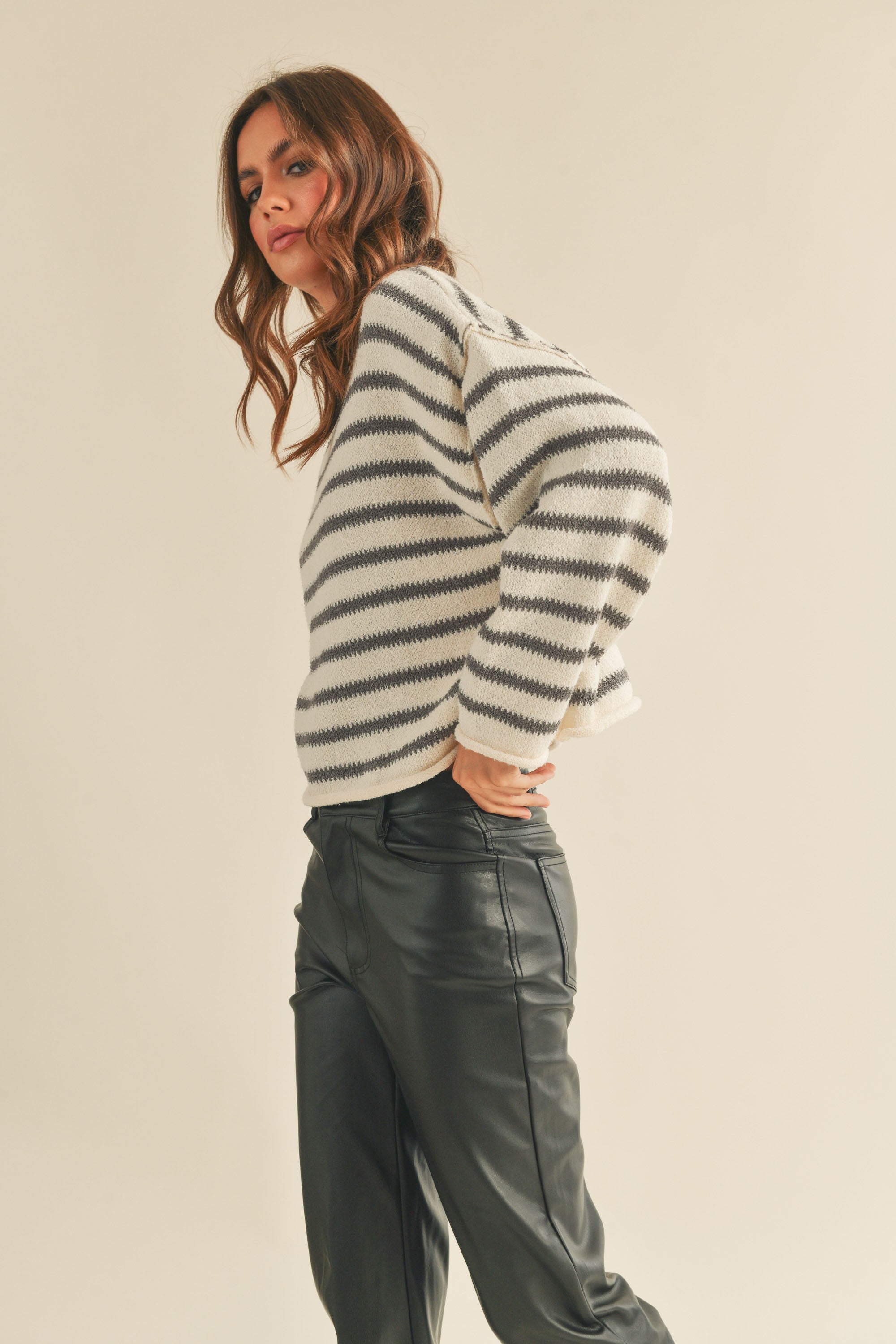 Day to Day Striped Pullover - alldeserved.com