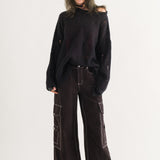 COZY Distressed Loose Pullover Sweater - alldeserved.com