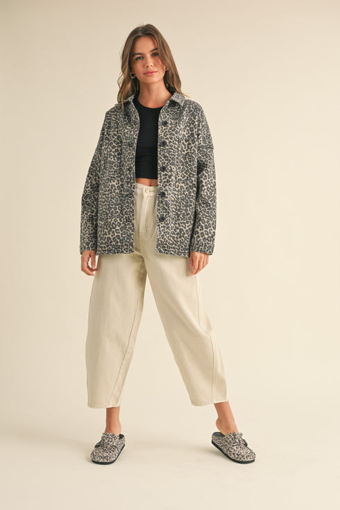 Leopard Print Denim Jacket - alldeserved.com