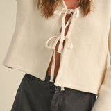 Dakota Bow Cardigan - Beige
