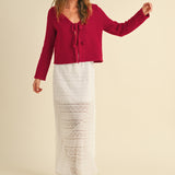 Dakota Bow Cardigan - Red