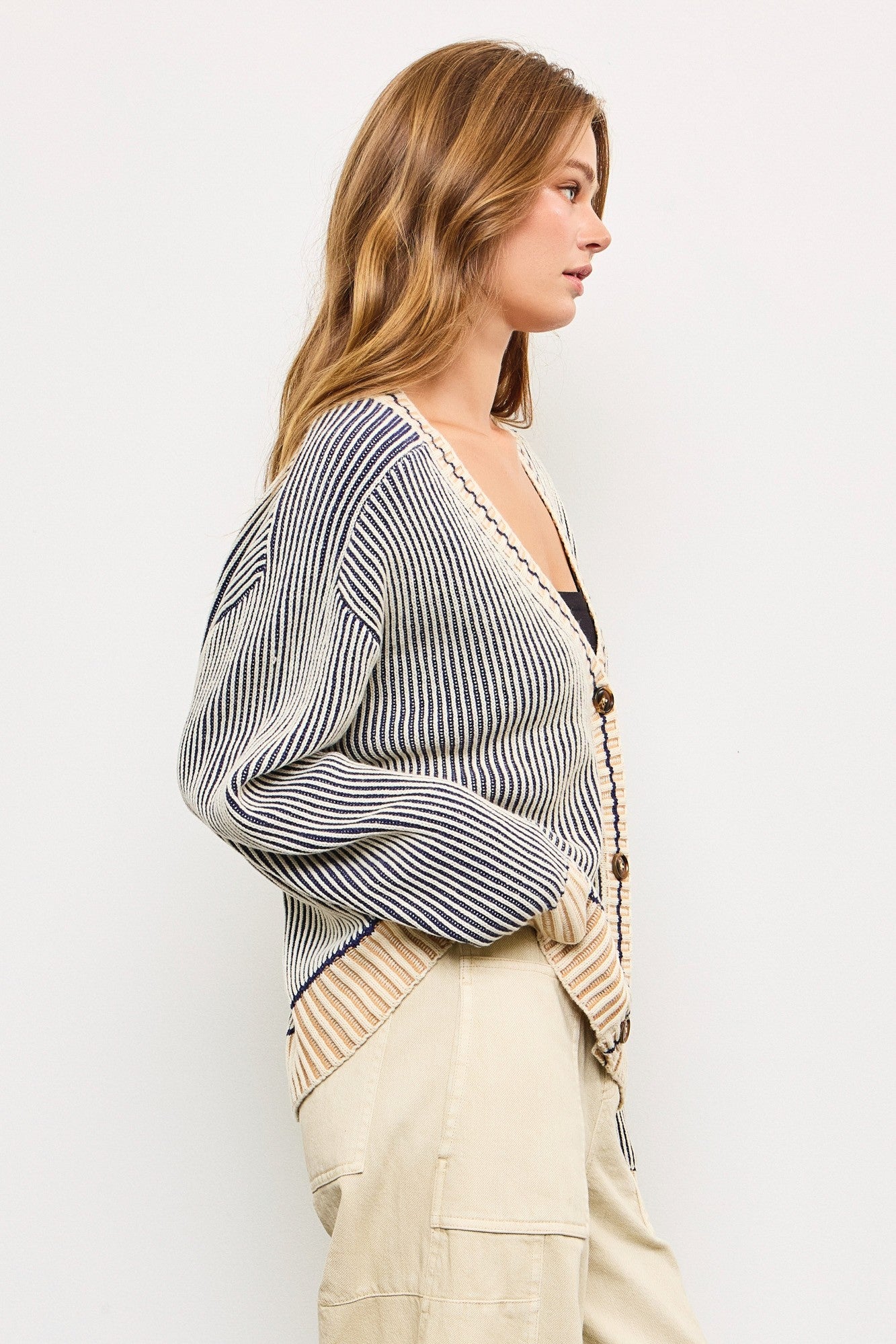 Picnic Striped Button Down Cardigan - alldeserved.com