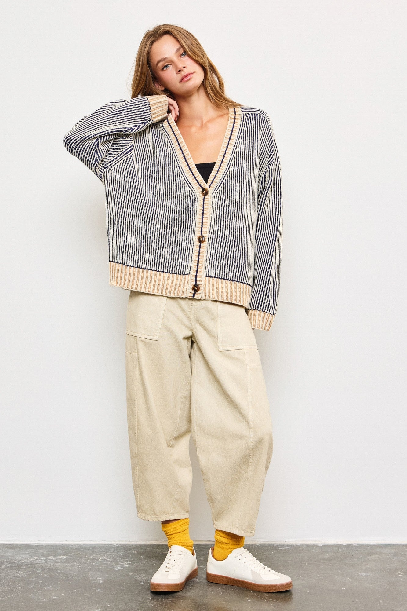 Picnic Striped Button Down Cardigan - alldeserved.com
