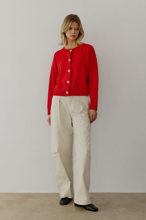 Hayes Crew Neck Button-Down Cardigan