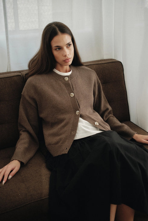 Hayes Crew Neck Button-Down Cardigan