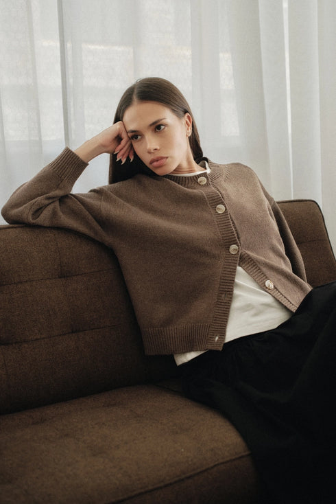 Hayes Crew Neck Button-Down Cardigan