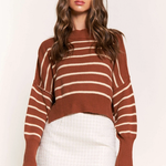 The Street Stripe Slouchy Cropped Sweater - alldeserved.com