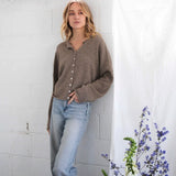 Hailey Button Down Cardigan - Mocha