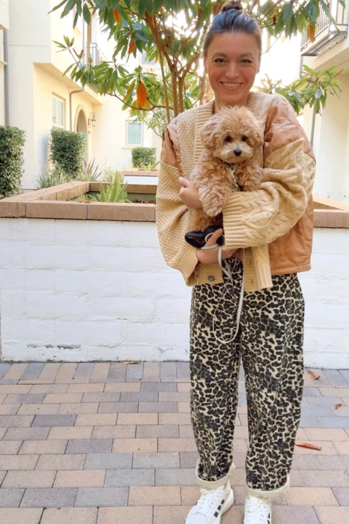 Venus Barrel Leopard Jeans