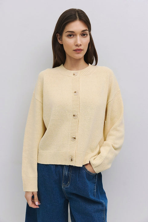 Hayes Crew Neck Button-Down Cardigan