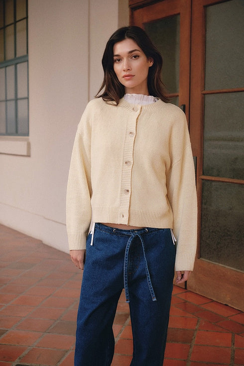 Hayes Crew Neck Button-Down Cardigan