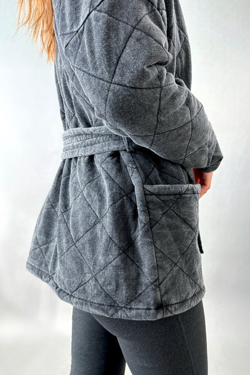 Dolman Quilted Wrap Jacket