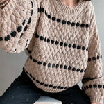 Textured Knit Balloon Sleeve Sweater - alldeserved.com