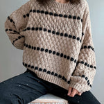 Textured Knit Balloon Sleeve Sweater - alldeserved.com