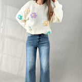3D Floral Sweater - Ivory