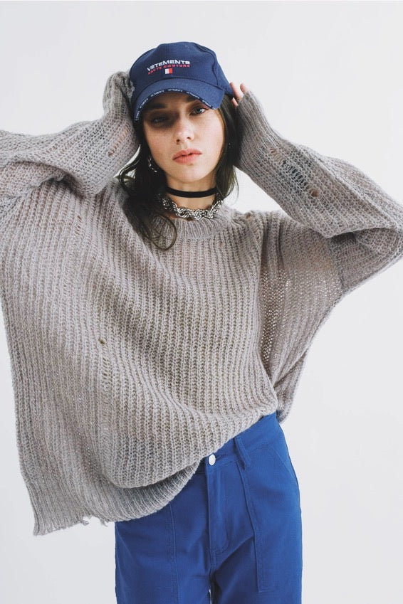 COZY Distressed Loose Pullover Sweater - alldeserved.com