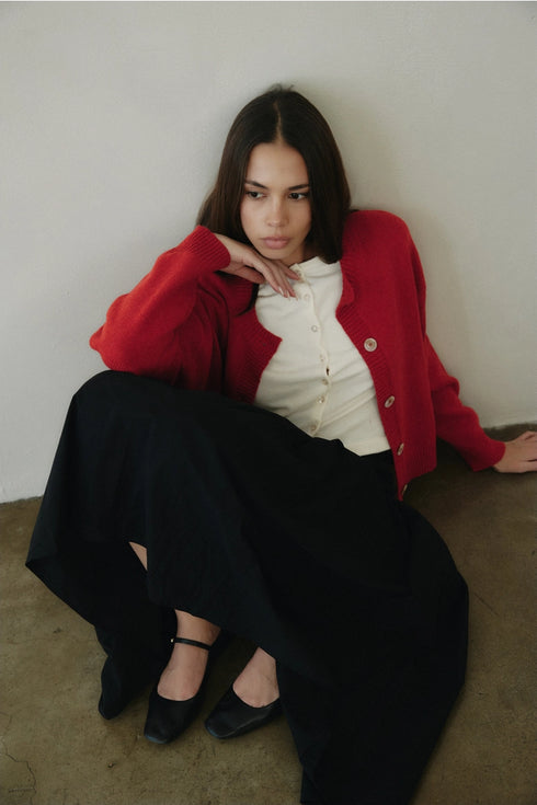 Hayes Crew Neck Button-Down Cardigan