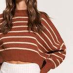The Street Stripe Slouchy Cropped Sweater - alldeserved.com