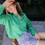 Hailey Button Down Cardigan - Kelly Green