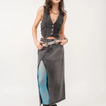 Madi Side Slit Denim Skirt - alldeserved.com