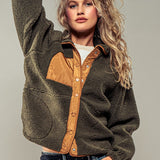 Cozy Trails Fleece Jacket -Green - FINAL SALE