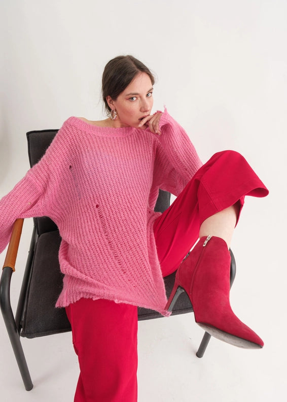 COZY Distressed Loose Pullover Sweater - alldeserved.com