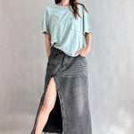 Madi Side Slit Denim Skirt - alldeserved.com