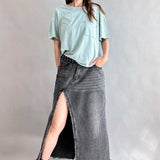 Madi Side Slit Denim Skirt - alldeserved.com