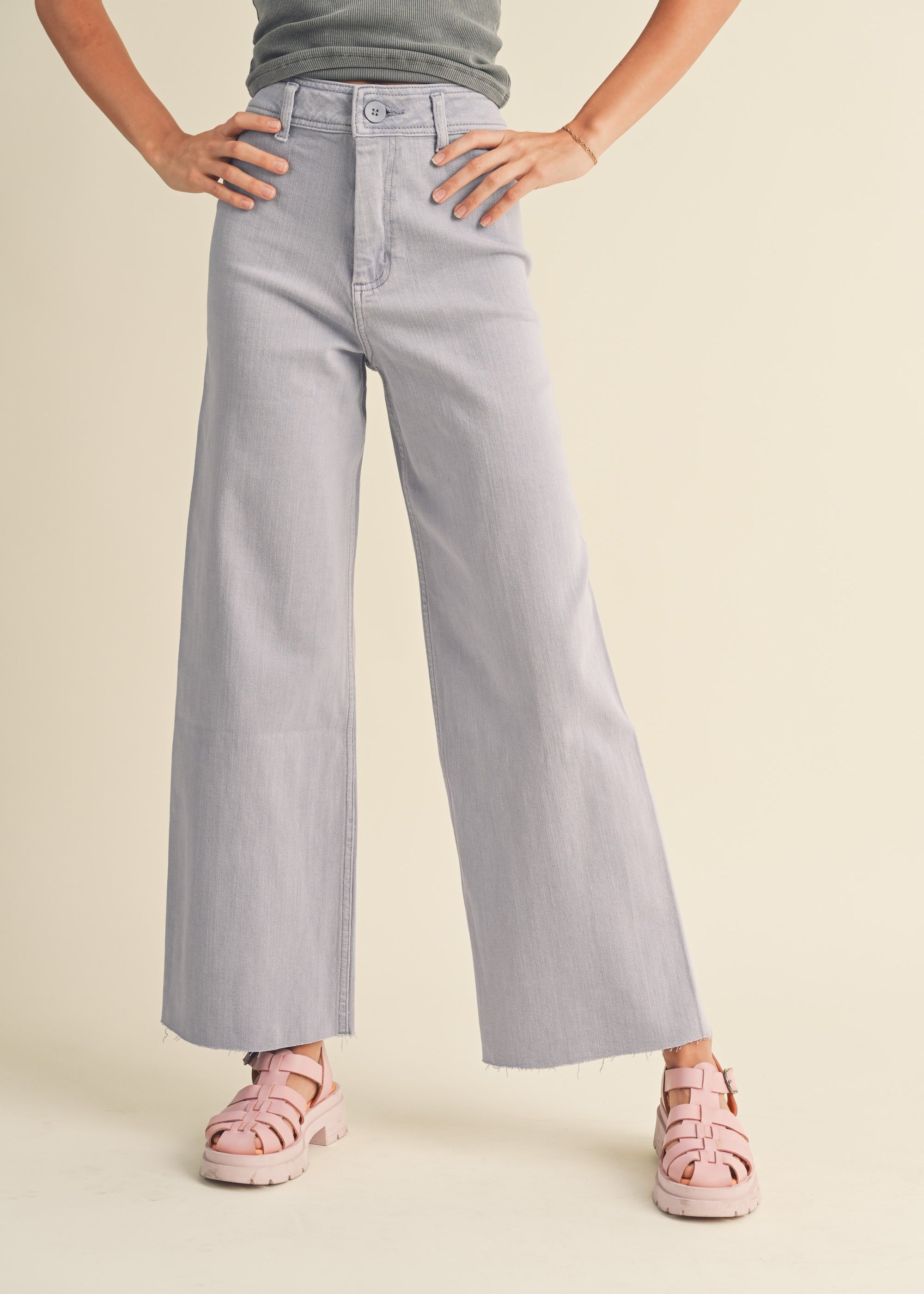 Wild Honey Straight Wide Leg Denim Pants - alldeserved.com