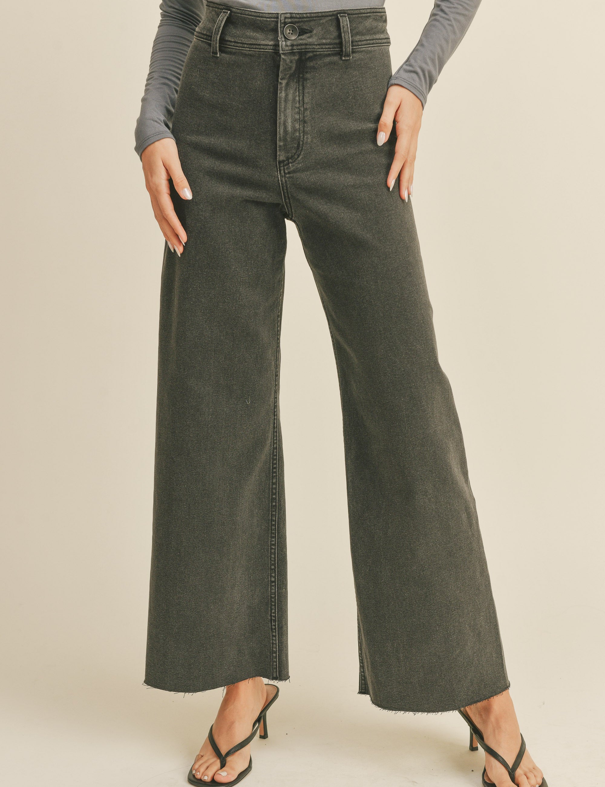 Wild Honey Straight Wide Leg Denim Pants - alldeserved.com