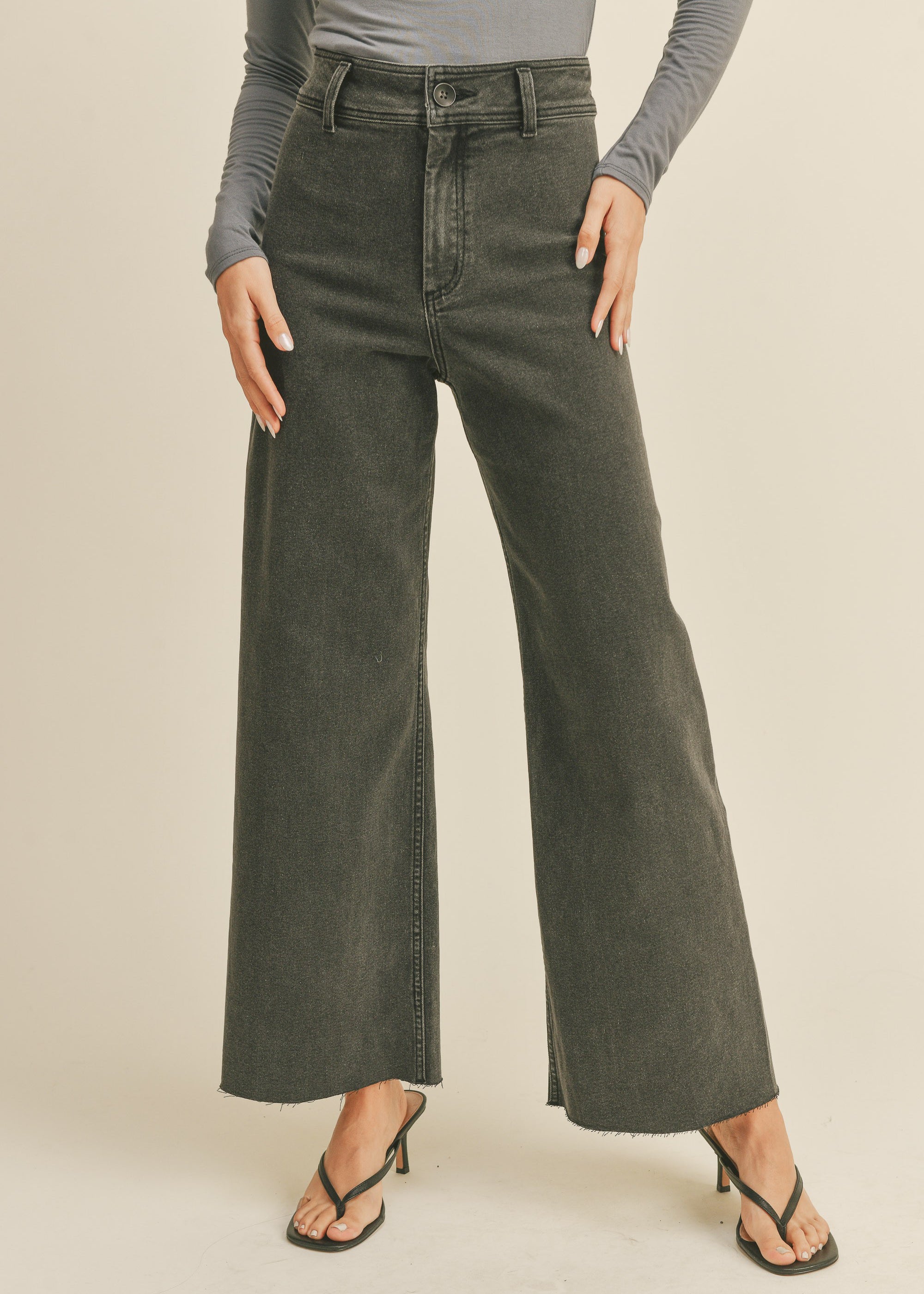 Wild Honey Straight Wide Leg Denim Pants - alldeserved.com
