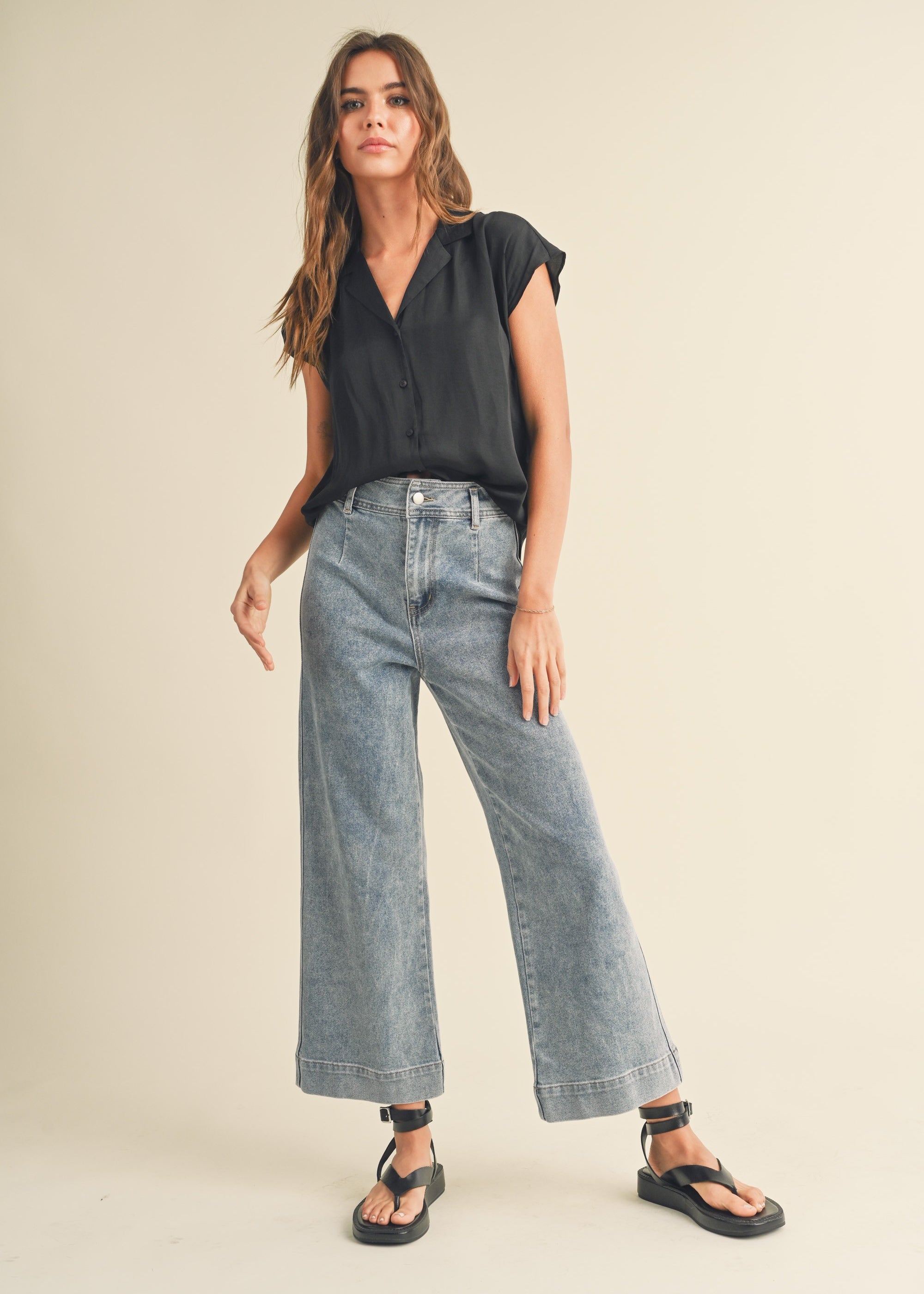 Sofie Cuffed Straight Crop Jeans - alldeserved.com