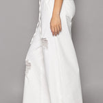 Del Mar Wide Leg Distressed Pants - alldeserved.com