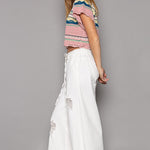 Del Mar Wide Leg Distressed Pants - alldeserved.com