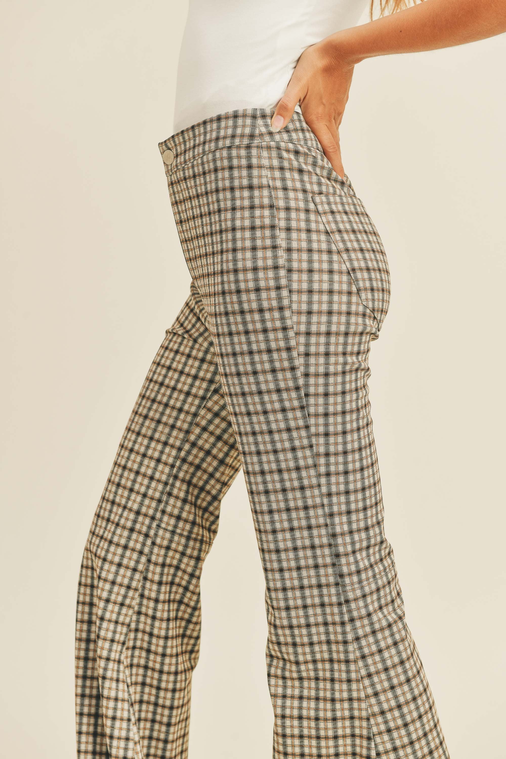 Camden Flare Plaid Pants - alldeserved.com