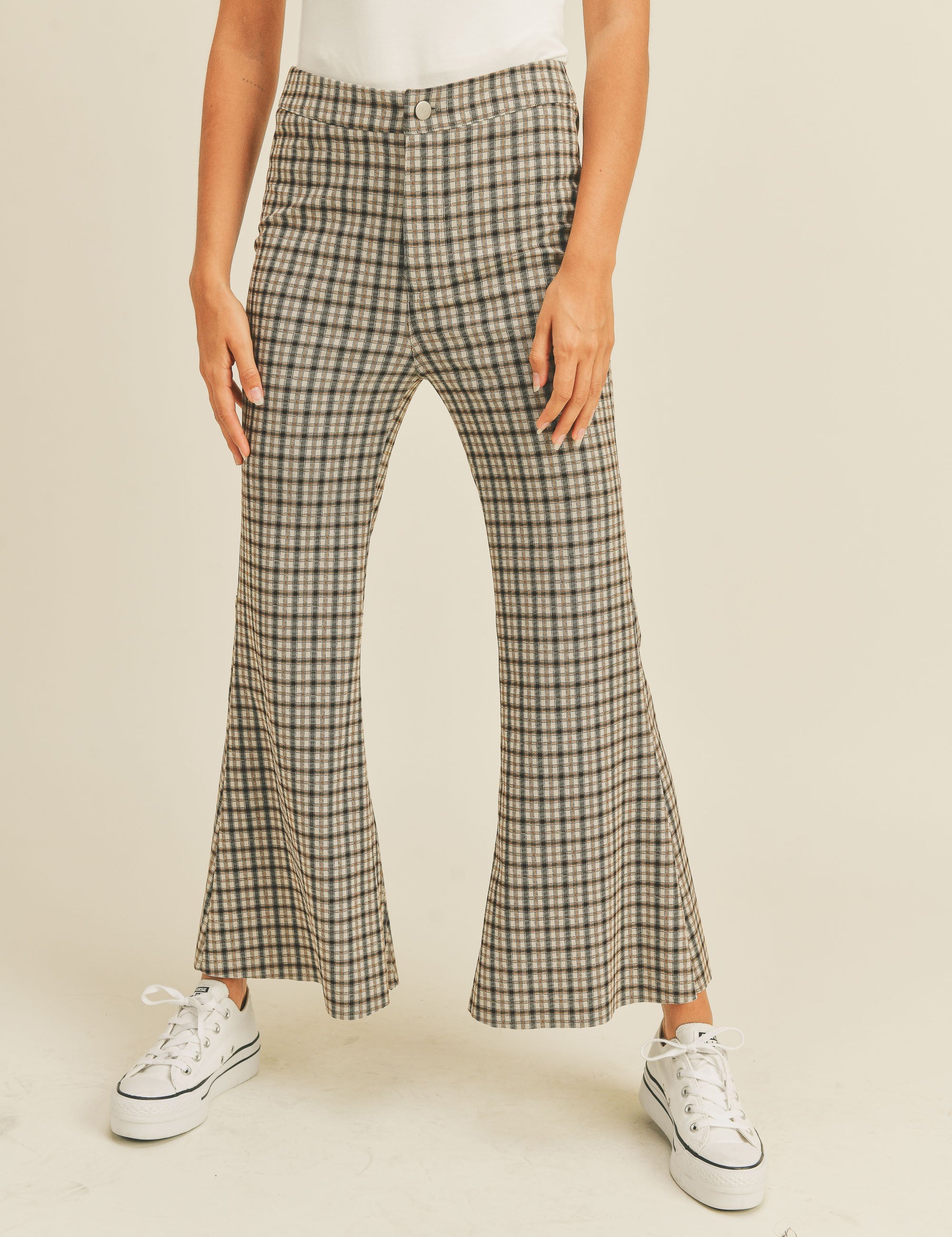 Camden Flare Plaid Pants - alldeserved.com