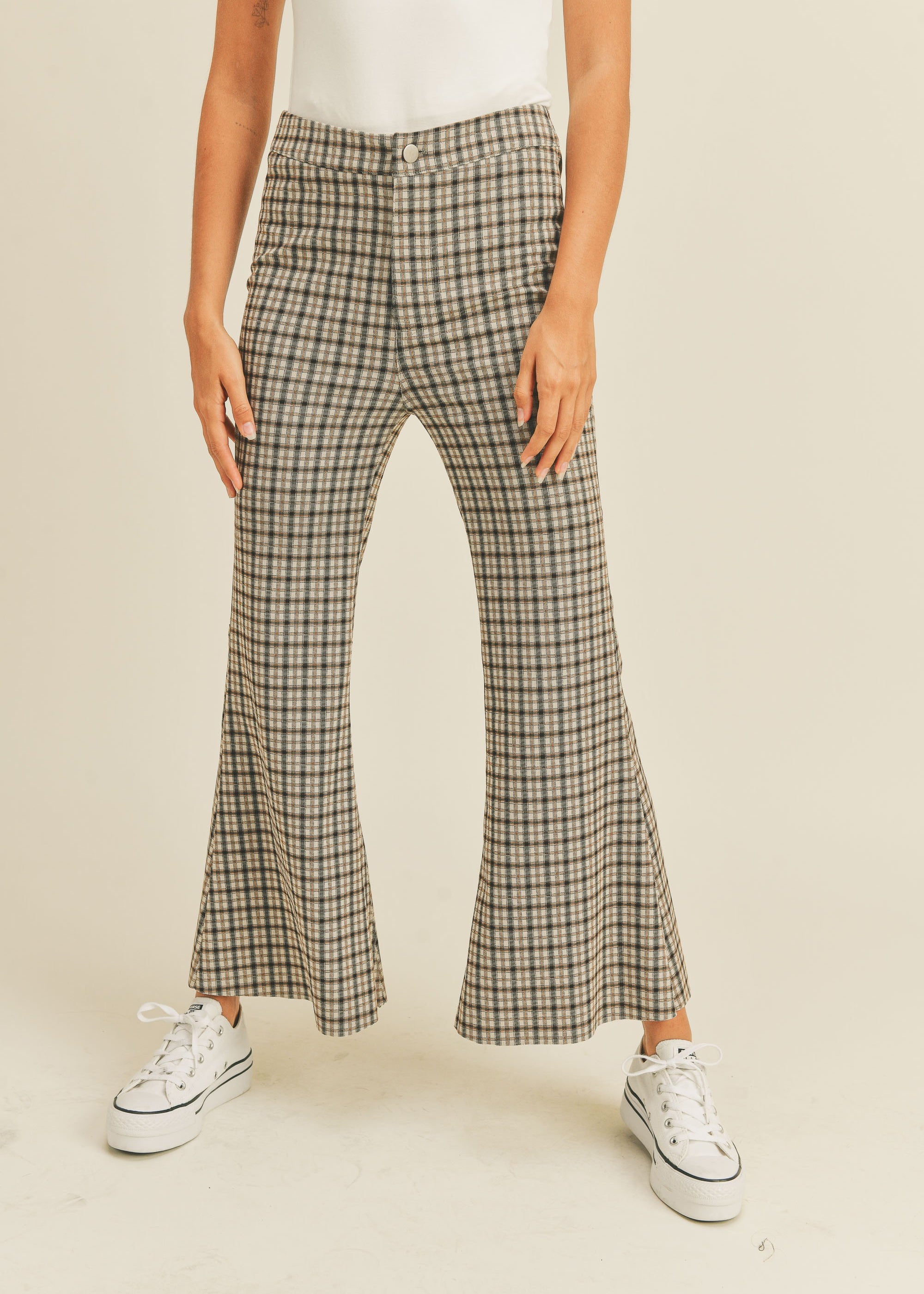 Camden Flare Plaid Pants - alldeserved.com