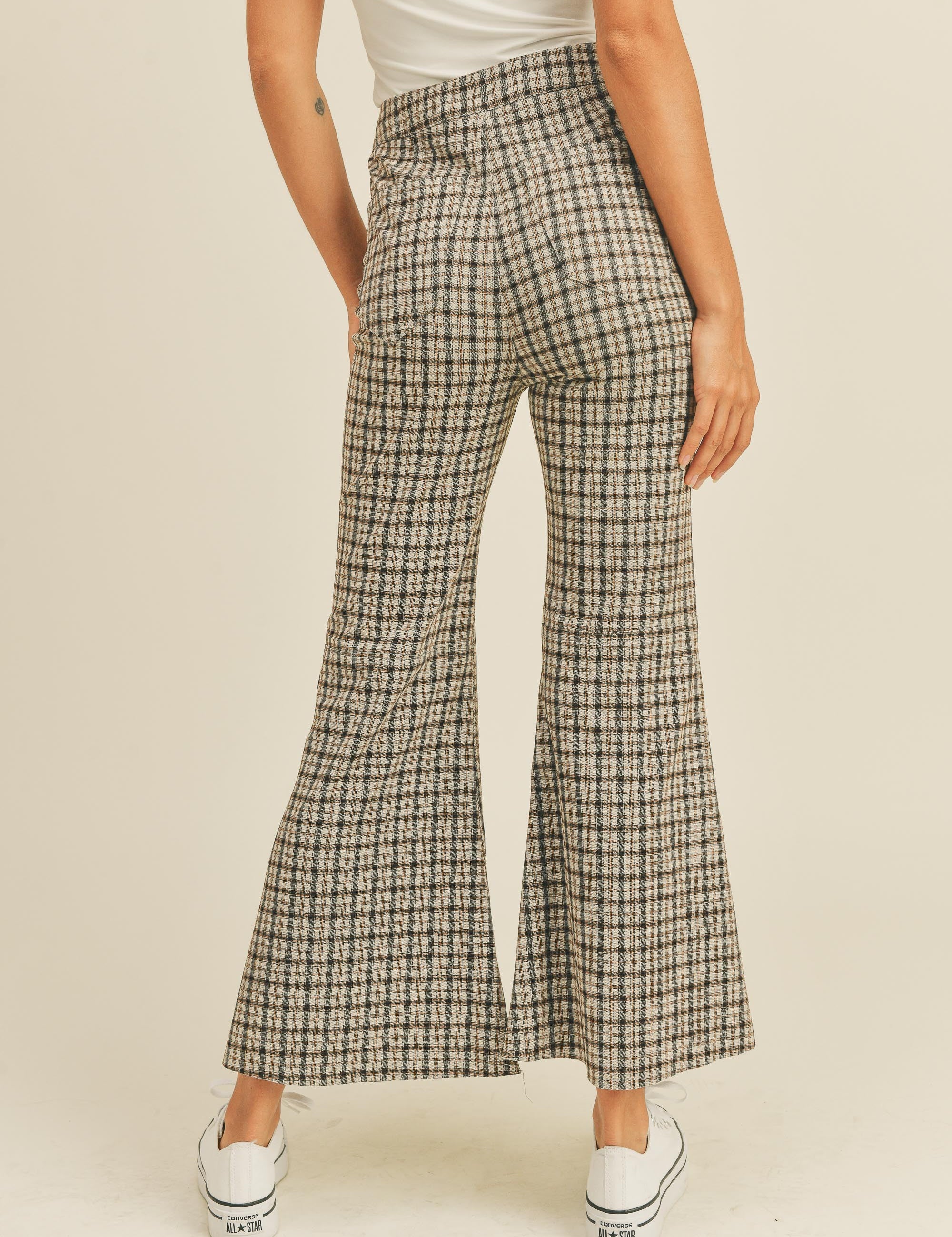 Camden Flare Plaid Pants - alldeserved.com