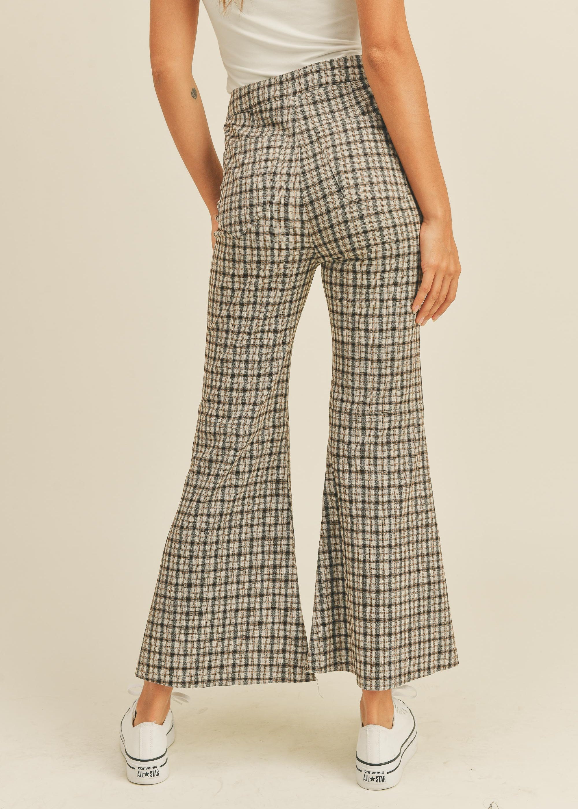 Camden Flare Plaid Pants - alldeserved.com
