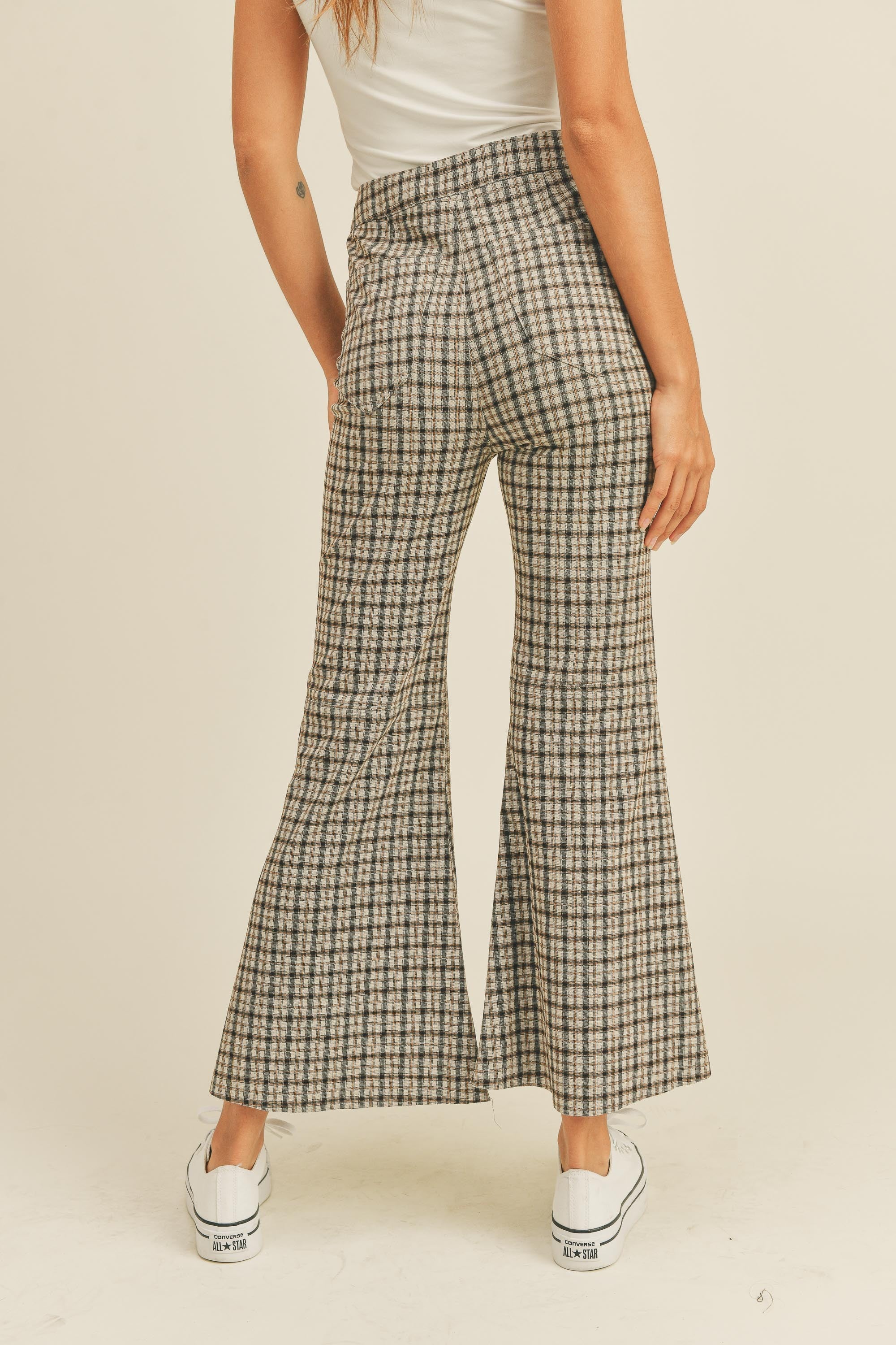 Camden Flare Plaid Pants - alldeserved.com