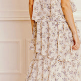 Ivory Purple Floral Dress - alldeserved.com
