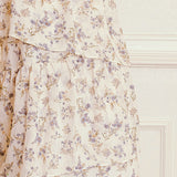 Ivory Purple Floral Dress - alldeserved.com