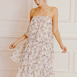 Ivory Purple Floral Dress - alldeserved.com