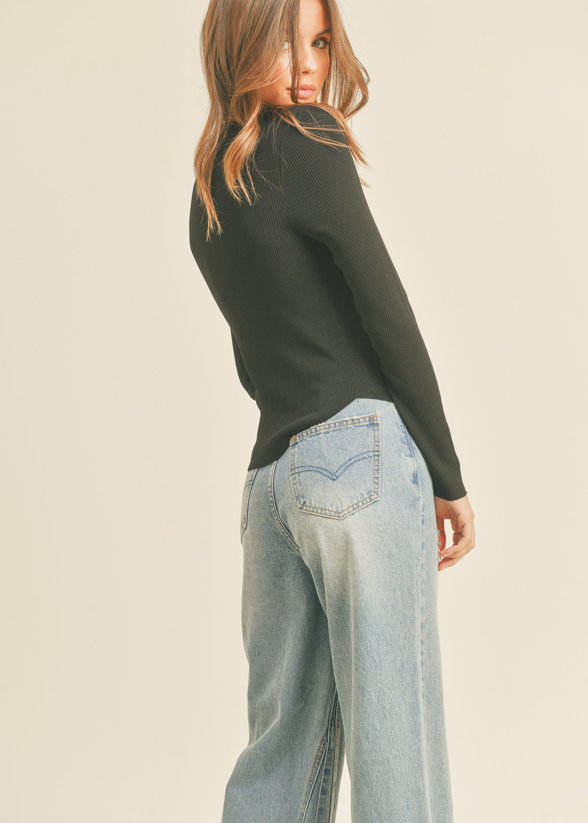 Cut Out Wide Leg Jeans - alldeserved.com