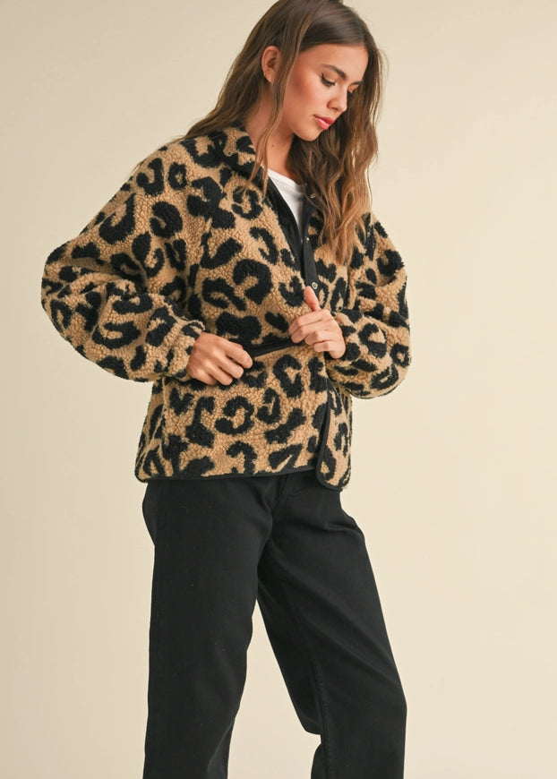Leopard Print Teddy Jacket - alldeserved.com