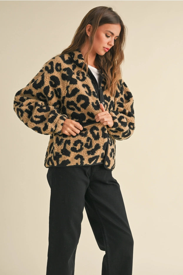 Leopard Print Teddy Jacket - alldeserved.com