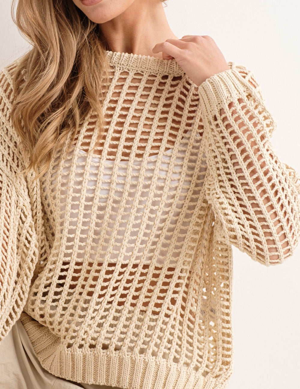 Sahara Mesh Long Sleeve Sweater - alldeserved.com