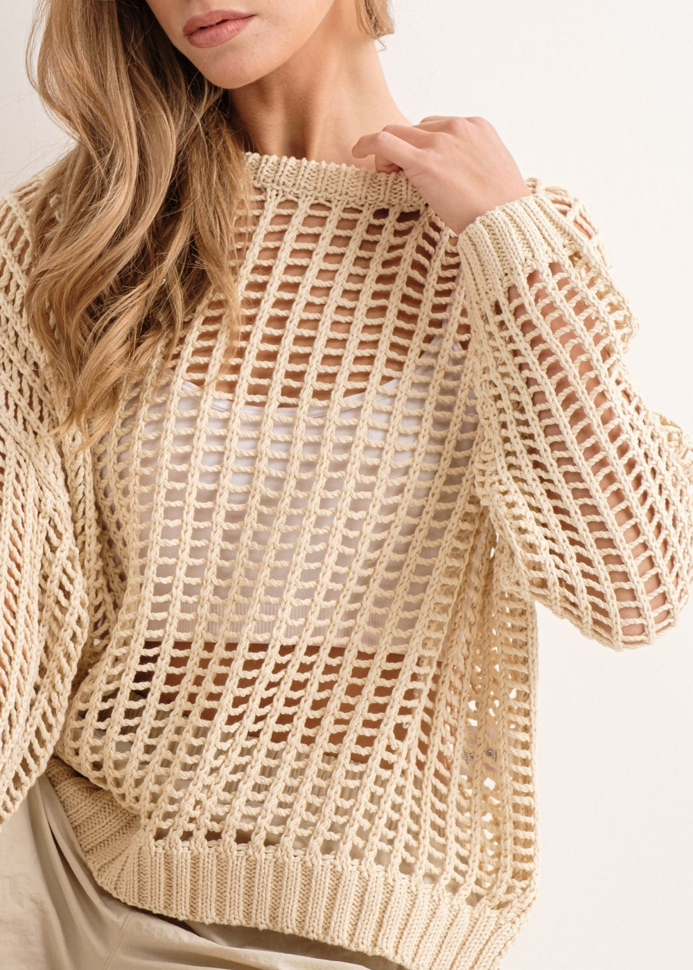 Sahara Mesh Long Sleeve Sweater - alldeserved.com