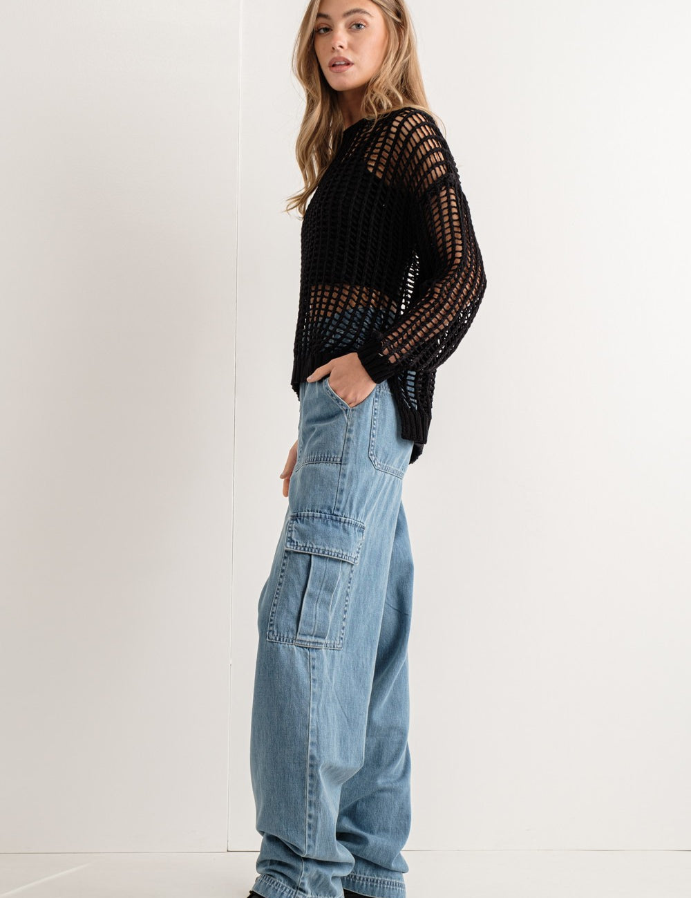 Sahara Mesh Long Sleeve Sweater - alldeserved.com